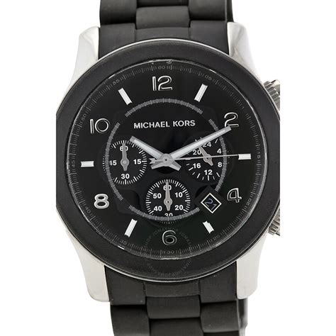 Michael Kors MK8107 Men's Runway Chrono Black Polyurethane .